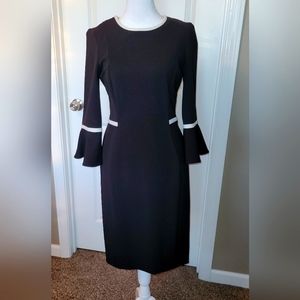 Calvin Klein Black/White Bell Sleeves Size 4